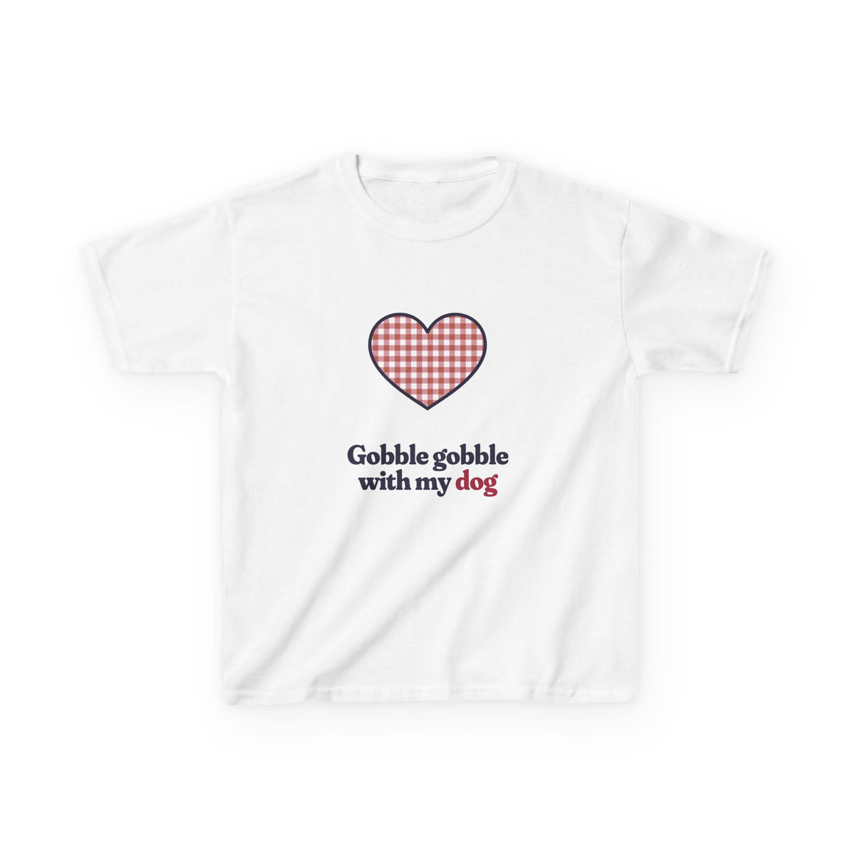 Gobble Gobble With My Dog Kids Tee, Gingham