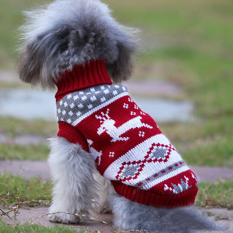 Reindeer Fair Isle Christmas Dog Sweater