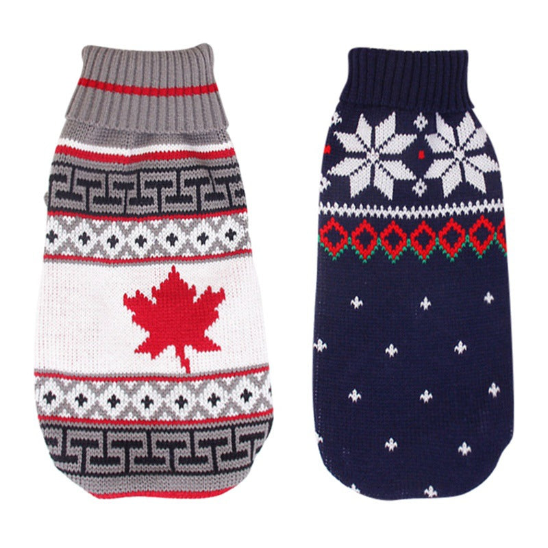 Reindeer Fair Isle Christmas Dog Sweater