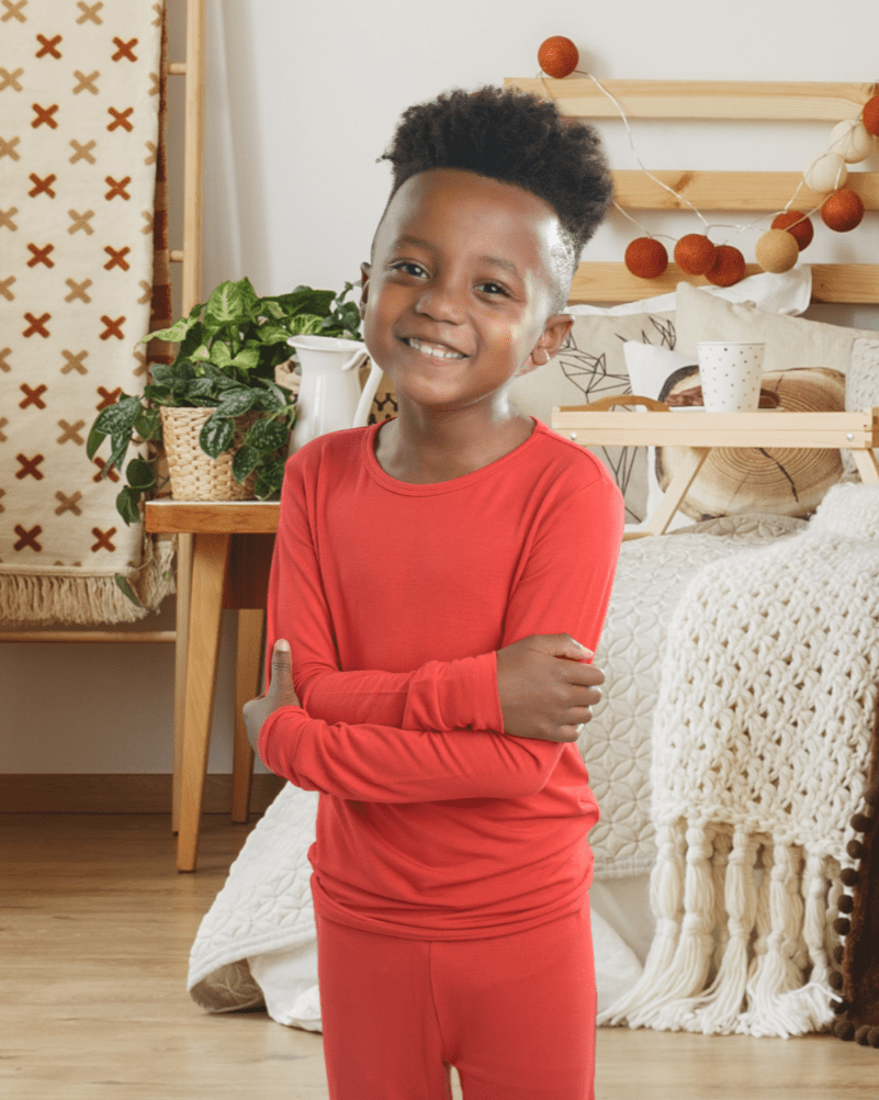 Kids' Matching Family Christmas Pajamas – Red