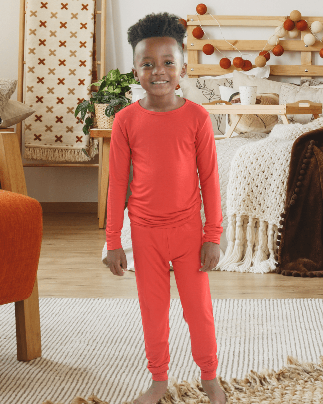 Kids' Matching Family Christmas Pajamas – Red