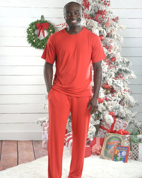 Men's Matching Family Christmas Pajamas – Red